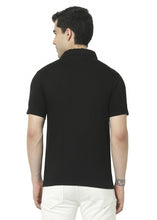 T.T. Men'S Solid Sinker Polo Tshirts With Pocket  Black