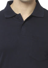 T.T. Men'S Solid Sinker Polo Tshirts With Pocket  Navy