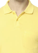 T.T. Men'S Solid Sinker Polo Tshirts With Pocket  Yellow