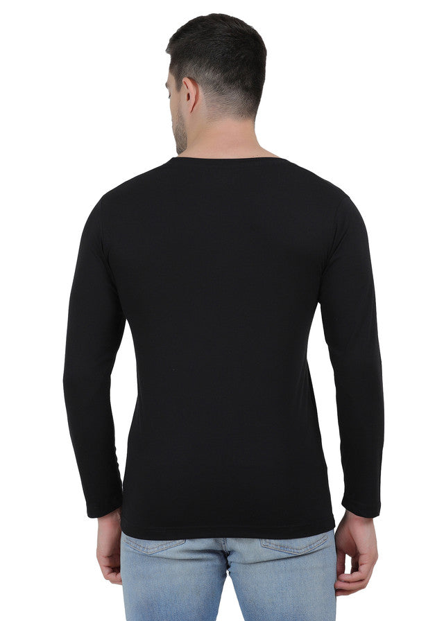 Hiflyers Men Black Regular Fit Printed Round Neck t-shirt
