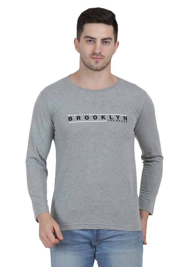 Hiflyers Men Grey Regular Fit Printed Round Neck T-Shirt