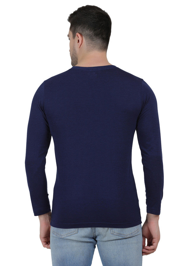 Hiflyers Men Teal Blue Regular Fit Printed Round Neck T-Shirt