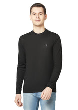 T.T. Men Black Cotton Polyster Regular Fit Solid Sweatshirt Style Tshirt