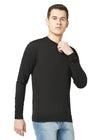 T.T. Men Black Cotton Polyster Regular Fit Solid Sweatshirt Style Tshirt