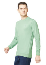 T.T. Men Green Cotton Polyster Regular Fit Solid Sweatshirt Style Tshirt