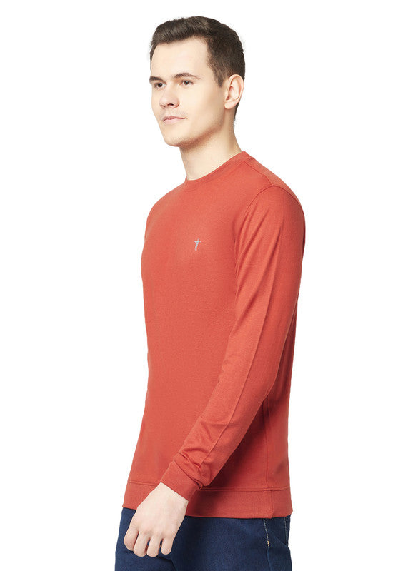 T.T. Men Cotton Polyster Regular Fit Solid Full Sleeve T-Shirt Pack Of 2 (Orange::Onion )