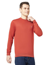 T.T. Men Rust Cotton Polyster Regular Fit Solid Sweatshirt Style Tshirt