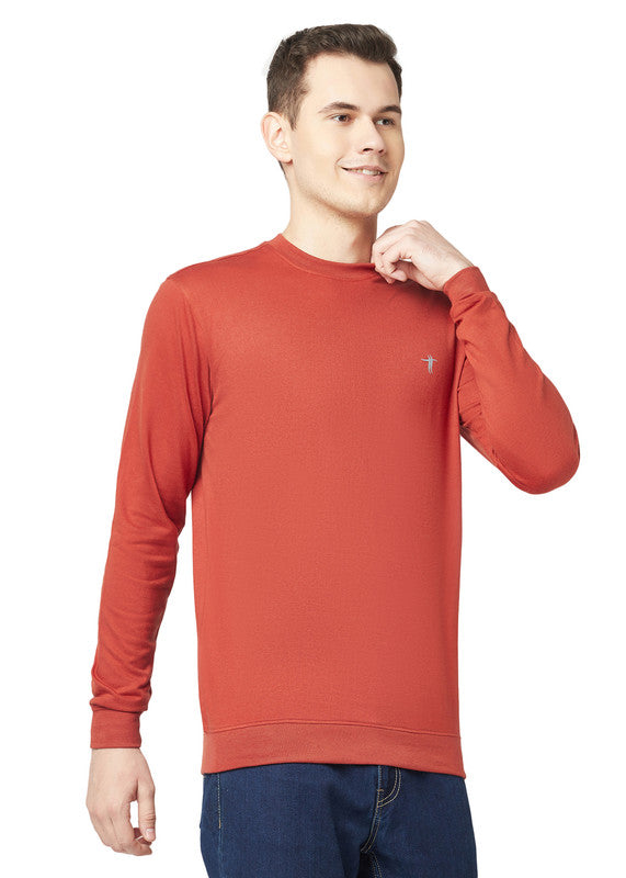 T.T. Men Cotton Polyster Regular Fit Solid Full Sleeve T-Shirt Pack Of 2 (Orange::Onion )
