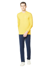 T.T. Men Yellow Cotton Polyster Regular Fit Solid Sweatshirt Style Tshirt