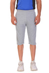 Men Cotton Capri Shorts Grey