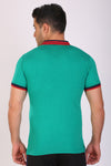 Men Slim Fit Printed Green T-Shirt