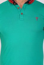 T.T. Men Slim Fit Printed Tshirts Green