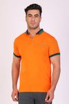Men Slim Fit Printed Orange T-Shirt