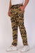 Men Slim Fit Printed khaki Track Pant