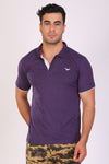 Men Slim Fit Purple Polo T-Shirts
