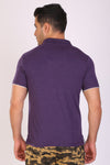 Men Slim Fit Purple Polo T-Shirts