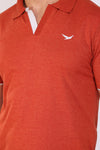 Men Slim Fit Orange Polo T-Shirts