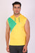 Men Yellow Hooded Sports T-Shirts