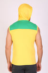 Men Yellow Hooded Sports T-Shirts