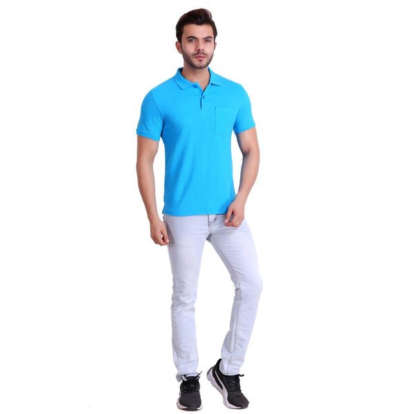 Mens Polo T-Shirt Sky Blue