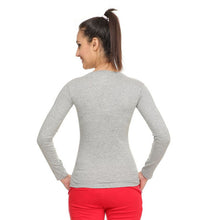 HiFlyers Women Full Sleevs T-Shirts V Neck Grey