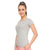 Women Round Neck Grey T-ShirtsWomen Round Neck Grey Melange T-Shirts