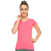 Women V Neck Pink T-Shirts