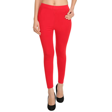 HiFlyers Women Ankle Length Leggings Red