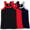 T.T. Kids Addy Gym Vest Pack Of 3 Black-Red-Navy