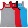 T.T. Kids Addy Gym Vest Pack Of 3 Grey-Red-Trqs