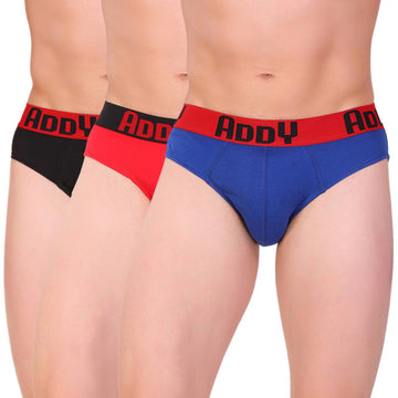 T.T. Men Addy Brief Solid Pack Of 3 Assorted Colors