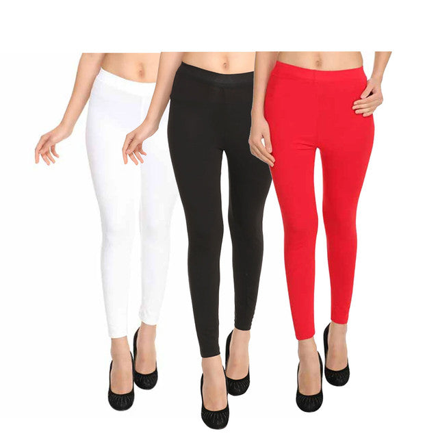 Asa Ankle Length Leggings For Womens/girls/ladies (pack Of 3) Sizes-free  Size - 30