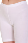 T.T. Women Cotton Spandex  Multipurpose Short  White