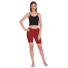 T.T. Pearl Women 100% Cotton Multipurpose Shorts Pack Of 2 Maroon & C. Brown
