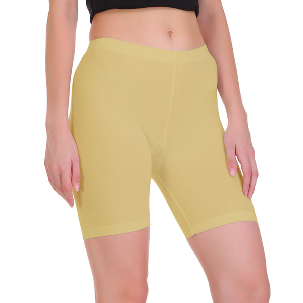 T.T. Women 100% Cotton Multipurpose Shorts Pack Of 3 Red Skin Black