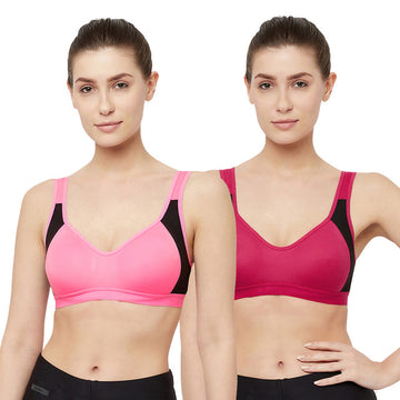 T.T. Women Cut N Sew Solid Sports Blouse Pack Of 2 Fuschia::Pink