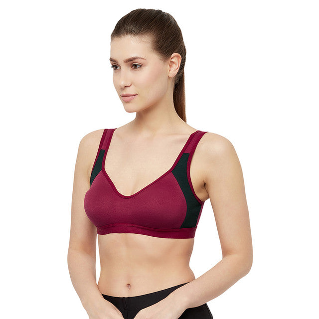 Buy Jockey Women's Maroon Solid Cotton Blend Pack of 1 Non Padded