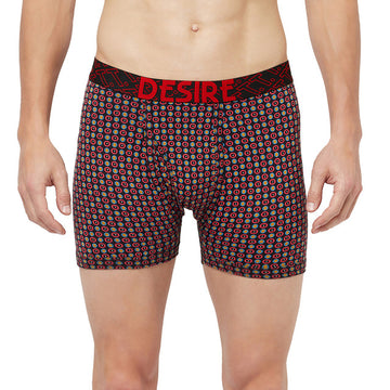 T.T. Mens Desire Printed Long Top Elastic Trunk Pack Of 1 Maroon