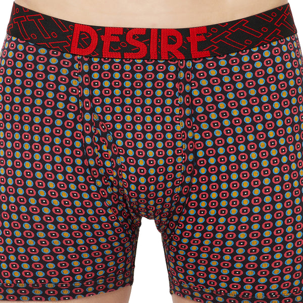 T.T. Mens Desire Printed Long Top Elastic TrunkPack Of 2 Navy::Maroon