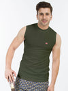 T.T. Aldo Men Olive Green Innerwear Vest