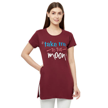 T.T. Women Maroon Regular Printed Tunic