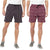 T.T. Men Cool Printed Shorts Pack Of 2 Maroon::Black