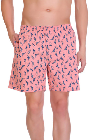 Hiflyers Men Printed Cotton Boxer Short Dark pink