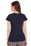 TT Women Slim fit ROUND NECK Printed Tshirt NAVY