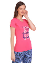 TT Women Slim fit ROUND NECK Printed Tshirt PINK