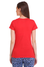 TT Women Slim fit ROUND NECK Printed Tshirt RED