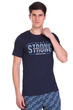 T.T. Men Slim fit Printed Round Neck T-Shirt NAVY