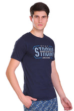 T.T. Men Slim fit Printed Round Neck T-Shirt NAVY