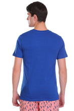 T.T. Men Slim fit Printed Round Neck T-Shirt ROYAL BLUE