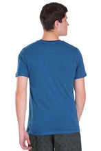 T.T. Men Slim fit Printed Round Neck T-Shirt TEAL BLUE